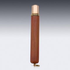 20th Century Russian Faberge Two-Colour Gold-Mounted Enamel Pencil, Adler c.1910