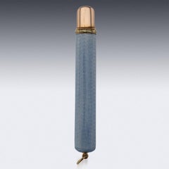 20th Century Russian Faberge Two-Colour Gold-Mounted Enamel Pencil, Adler c.1910