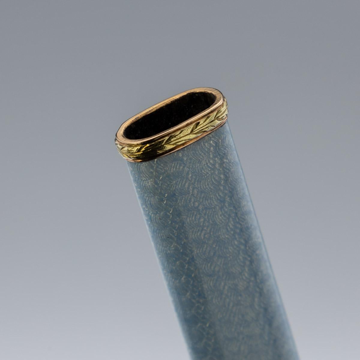 20th Century Russian Faberge Two-Colour Gold-Mounted Enamel Pencil, Adler c.1910 5