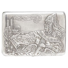 20th Century Russian Pan Slavic Solid Silver Cigarette Case, c.1880