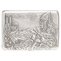 Antique 20th Century Russian Pan Slavic Solid Silver Cigarette Case, c.1880