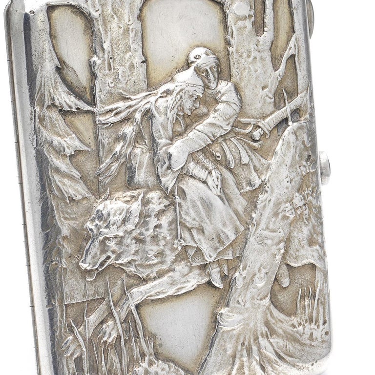 20th Century Russian Pan Slavic Solid Silver Cigarette Case, c.1890 For Sale 2