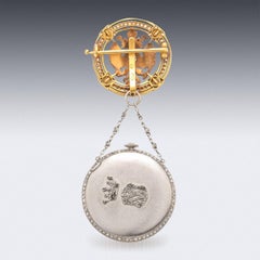 Russischer Uhrenanhänger aus Platin und Gold des 20. Jahrhunderts mit Juwelen, um 1900