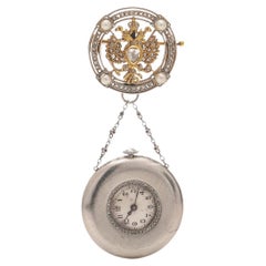 Vintage 20th Century Russian Platinum & Gold, Jewelled Watch Pendant, c.1900