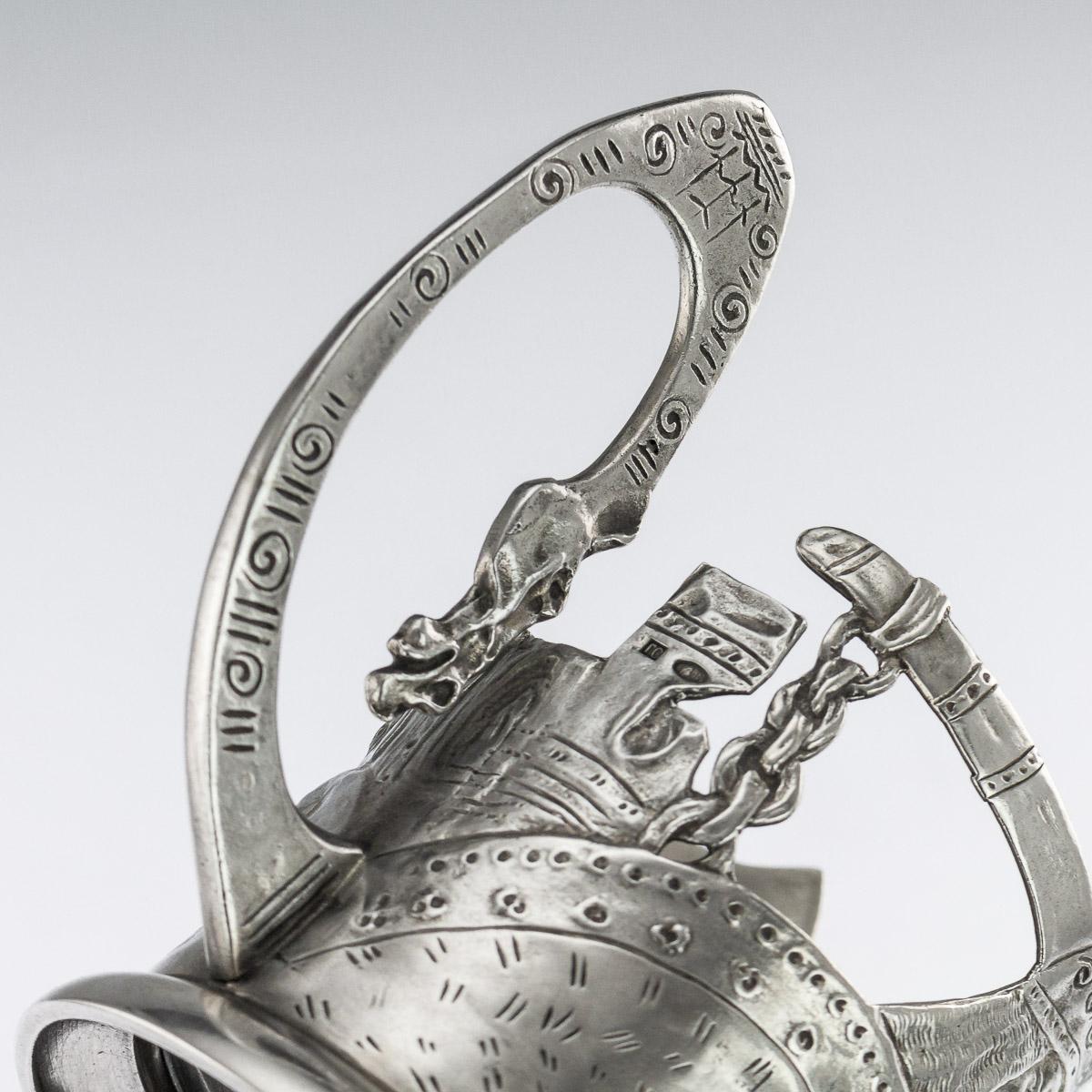 20th Century Russian Silver Bogatyr Tea Glass Holder, Samoshin, circa 1900 3