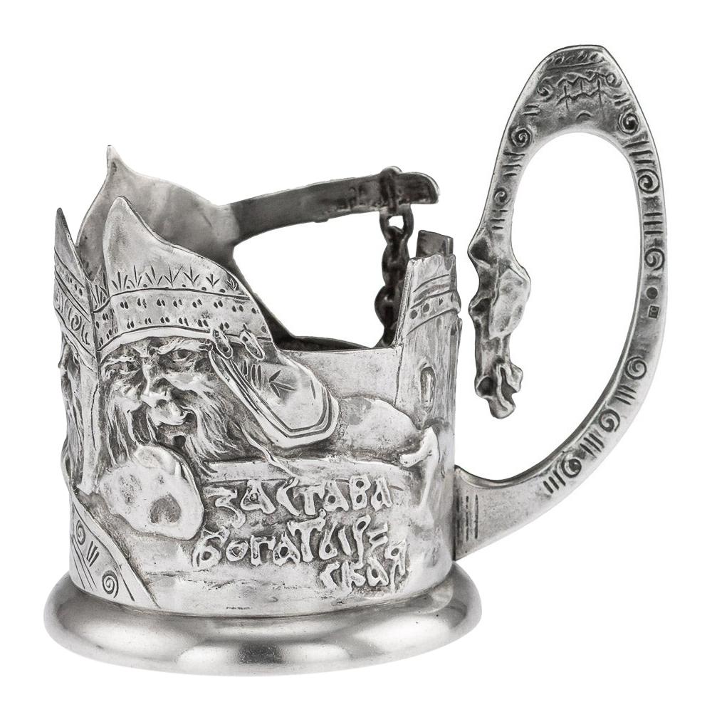 20th Century Russian Silver Bogatyr Tea Glass Holder, Samoshin, circa 1900