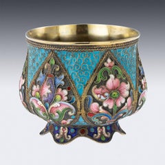 20th Century Russian Silver and Cloisonné Enamel Salt, circa 1910