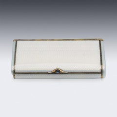 20th Century Russian Silver Gilt, Enamel & Sapphire Cigarette Case, c.1910