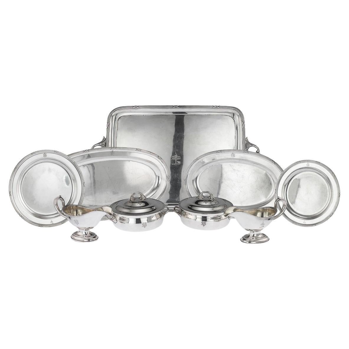 20th Century Russian Solid Silver Dinner Service, Nikolai Kemper, circa 1900 For Sale