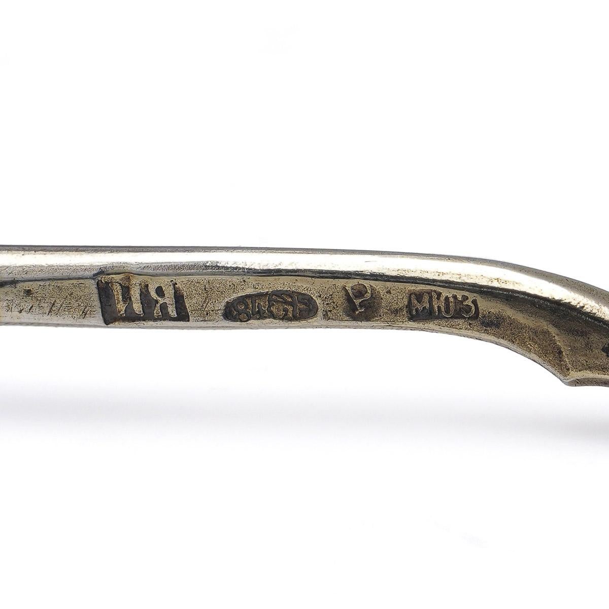 20th Century Russian Solid Silver Gilt & Cloisonne Enamel Spoons, c.1900 4