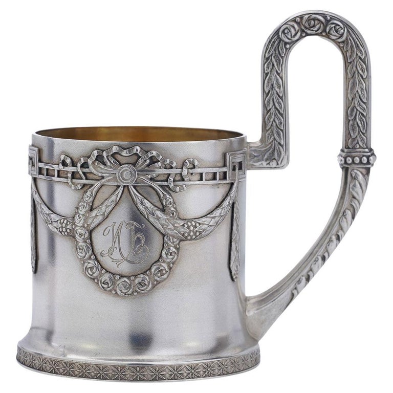 20th Century Russian Solid Silver Tea Glass Holder, Vasiliy Agafanov, c