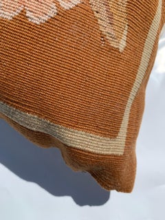 20th Century French Aubusson Tapestry Style Needlepoint Lumbar Pillow Case