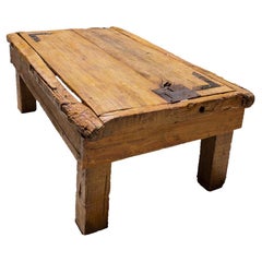 Used 20th Century Rustic Craft Studio Coffee Table with Iron Hardware
