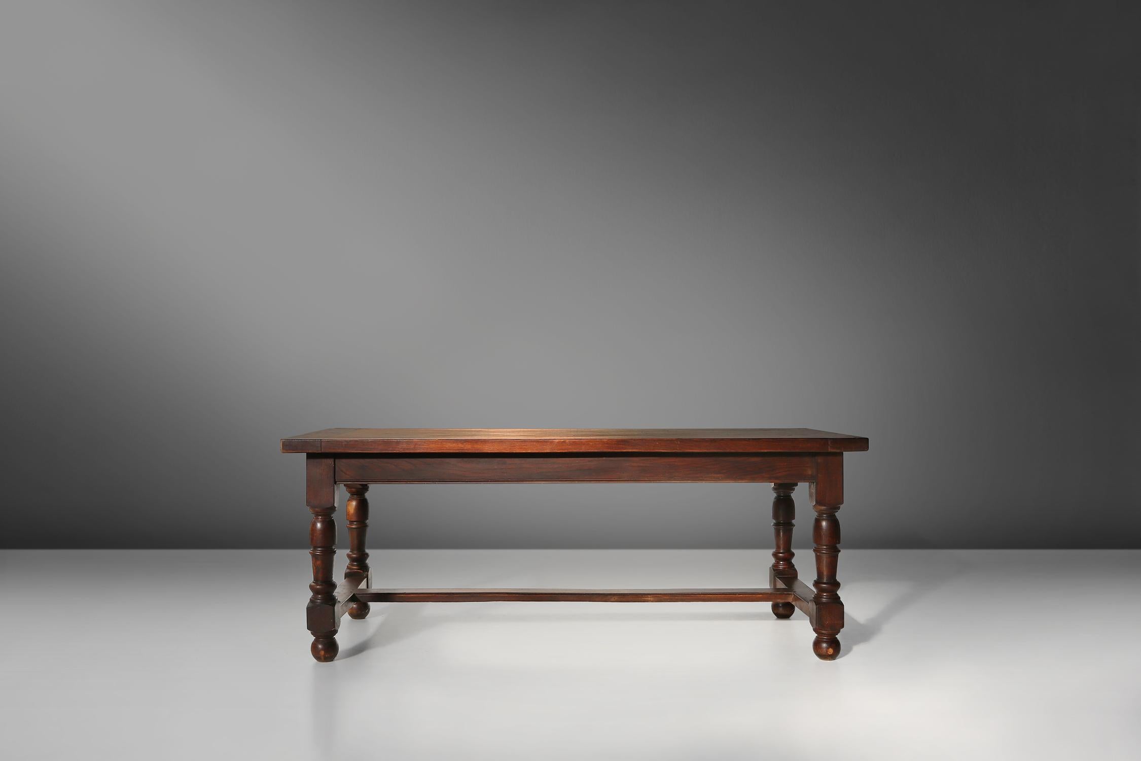 Rustic 20th century rustic dining table For Sale