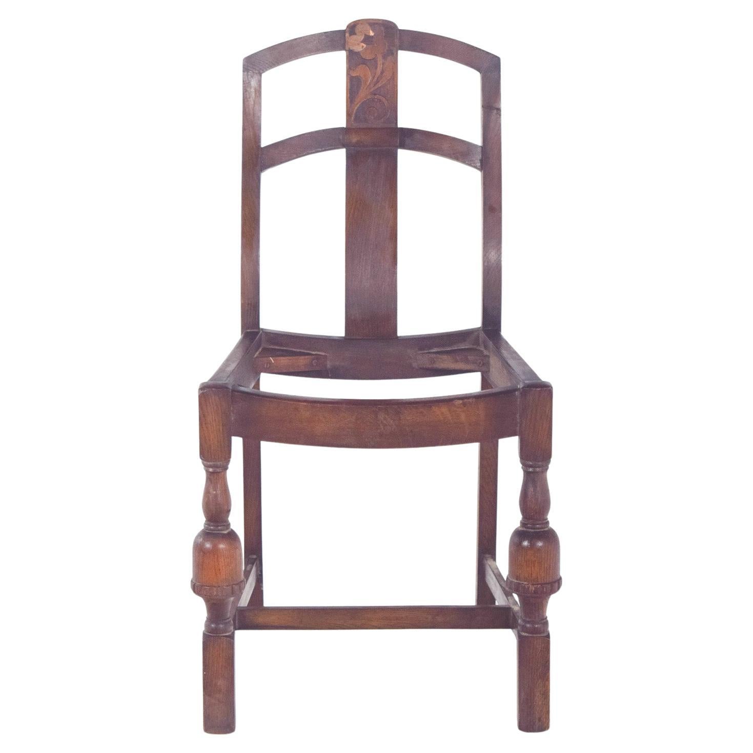 Sedia olandese rustica del XX secolo senza seduta