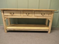 20th Century Rustic Painted Pine Pot Board Dresser