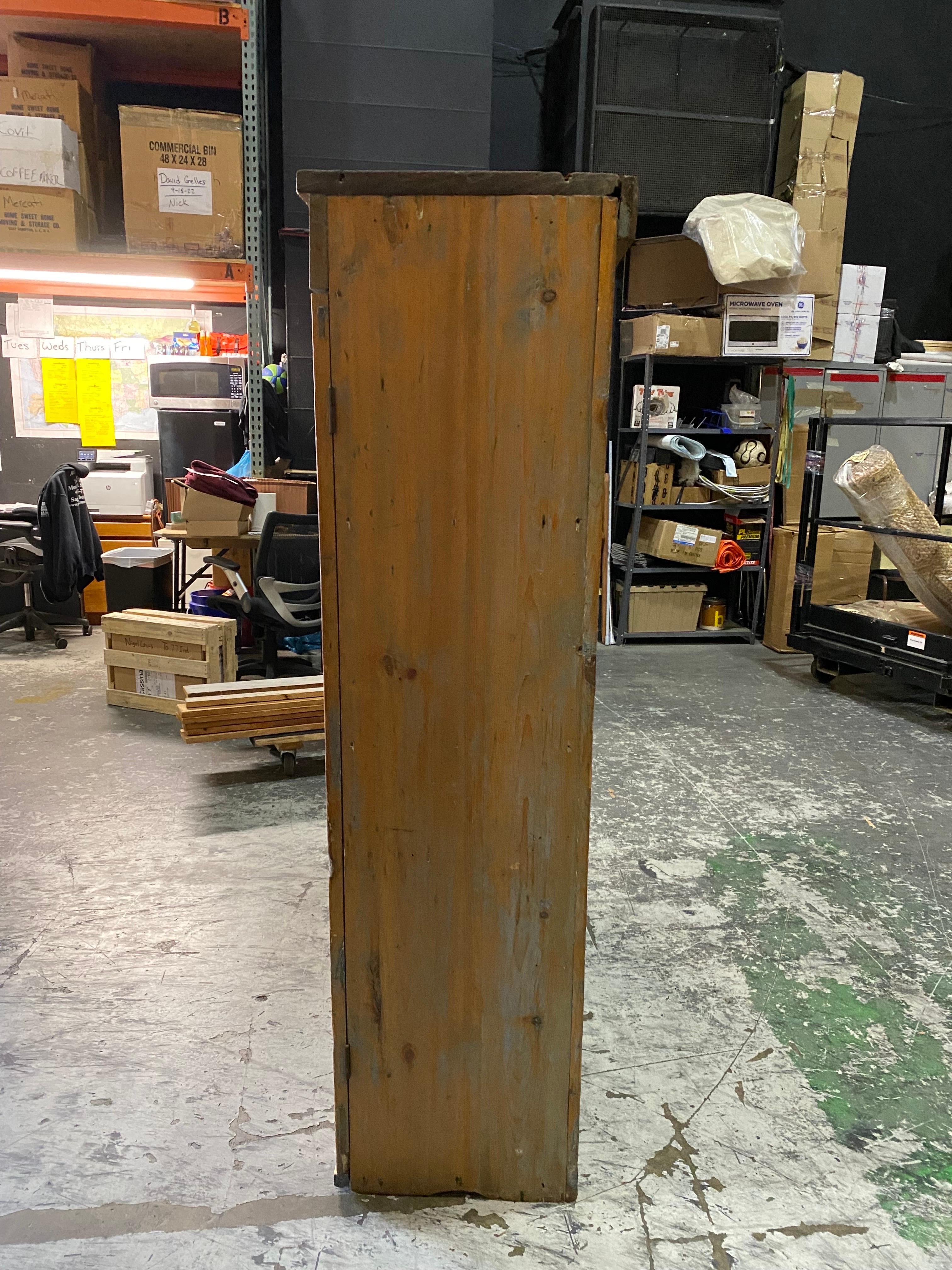 20th Century Rustic Pine Cabinet  In Fair Condition For Sale In Southampton, NY