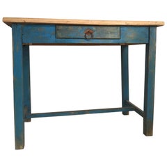 Antique 20th Century Rustic Pine Painted Side Table Occasional Table