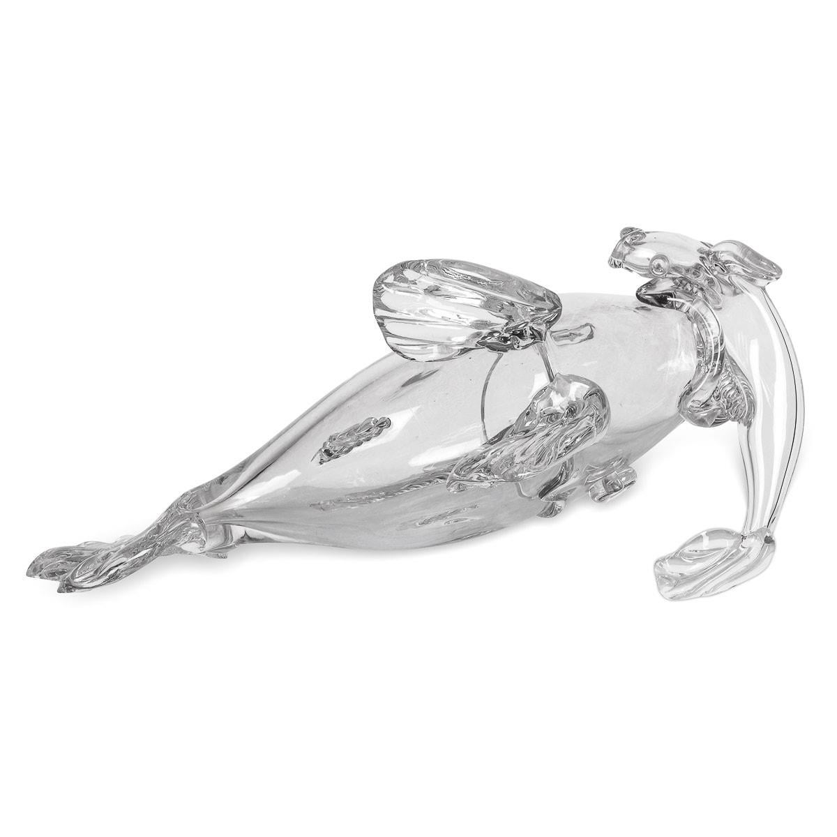 Verre brun Poisson en cristal du 20e siècle de Saint Louis par Jean Sala, '1895-1976' en vente