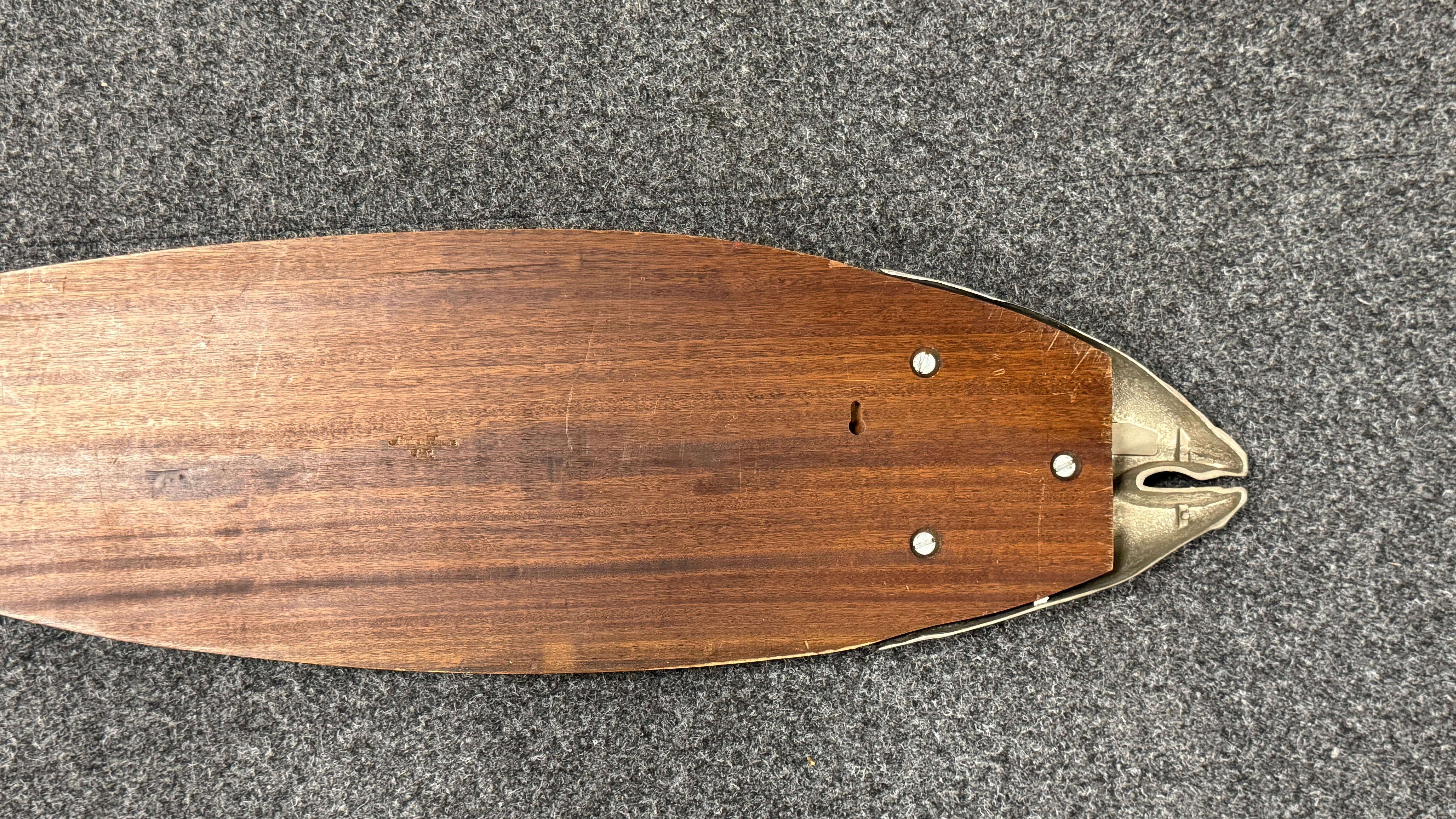 Plateau en métal chromé et Wood Wood du 20e siècle Poisson saumoné, Vintage 1970 en vente 10
