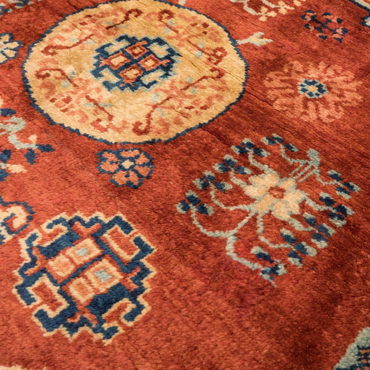 Early 20th Century 20th Century Samarkand Wool Caramel Color Rug Kothan Design circa 1900. For Sale