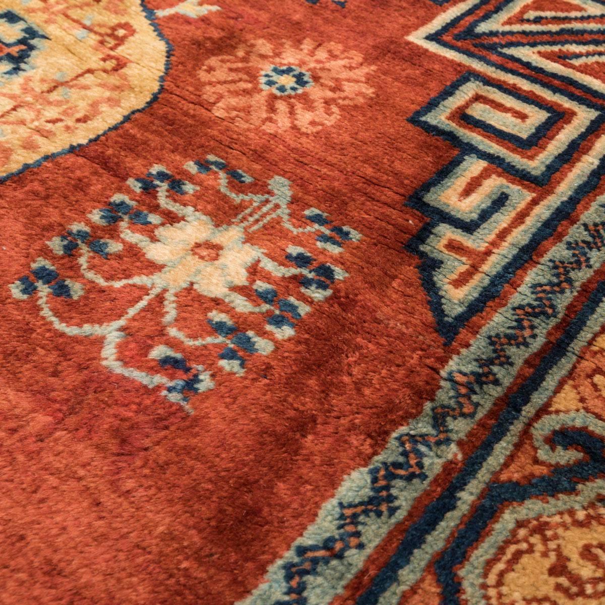 20th Century Samarkand Wool Caramel Color Rug Kothan Design circa 1900. For Sale 2