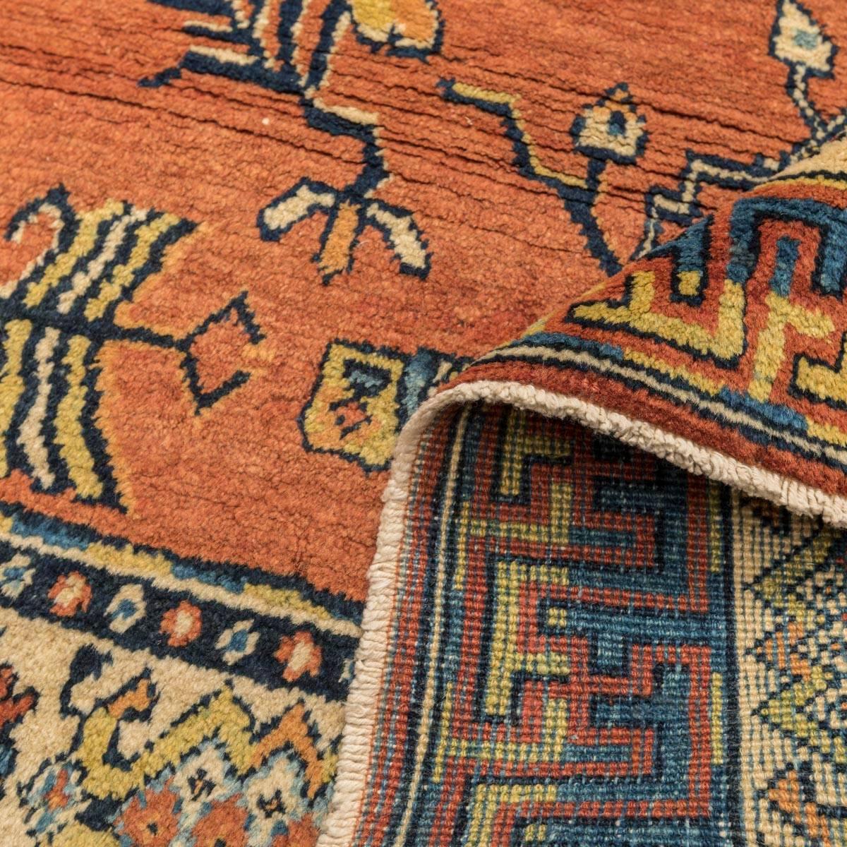 Handgefertigter Samarkand-Teppich aus Wolle des 20. Jahrhunderts, Kothan-Design, um 1900 im Angebot 6