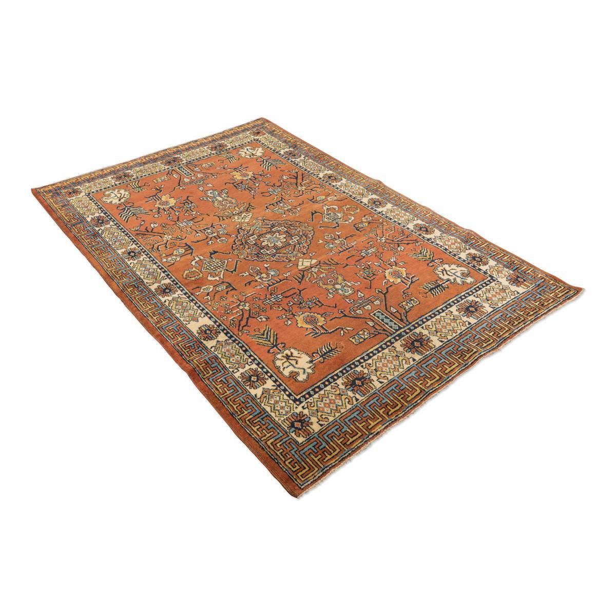 Khotan 20th Century Handmade Wool Samarkand Rug, Kothan Design, circa 1900 For Sale