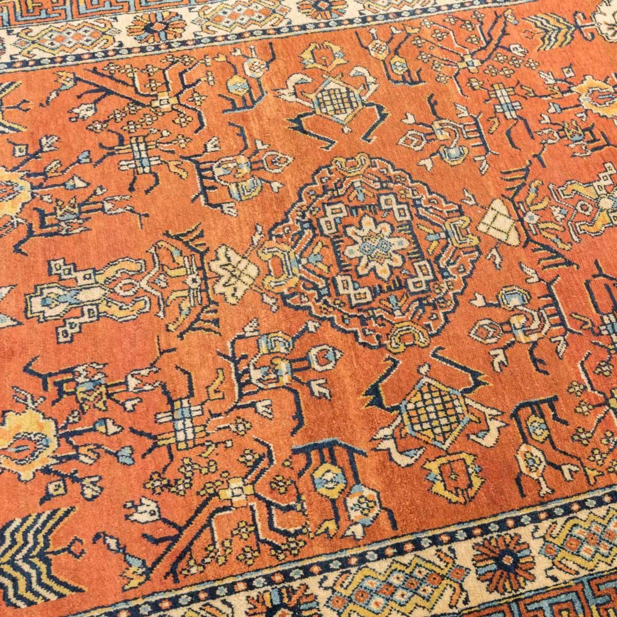 Handgefertigter Samarkand-Teppich aus Wolle des 20. Jahrhunderts, Kothan-Design, um 1900 (Zentralasiatisch) im Angebot