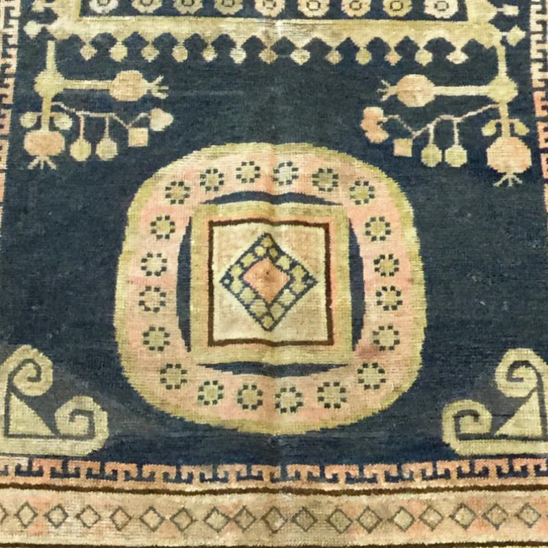 Turkestan 20th Century Samarkand Wool  Rug Kothan Design circa 1900. For Sale