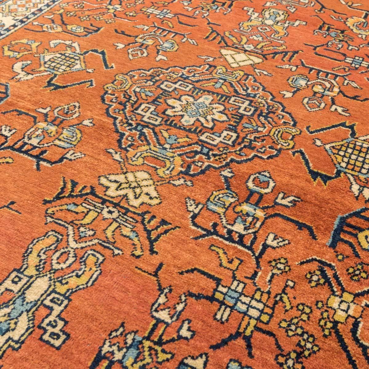Handgefertigter Samarkand-Teppich aus Wolle des 20. Jahrhunderts, Kothan-Design, um 1900 im Angebot 2