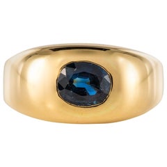 Antique 20th Century Sapphire 18 Karat Yellow Gold Bangle Ring