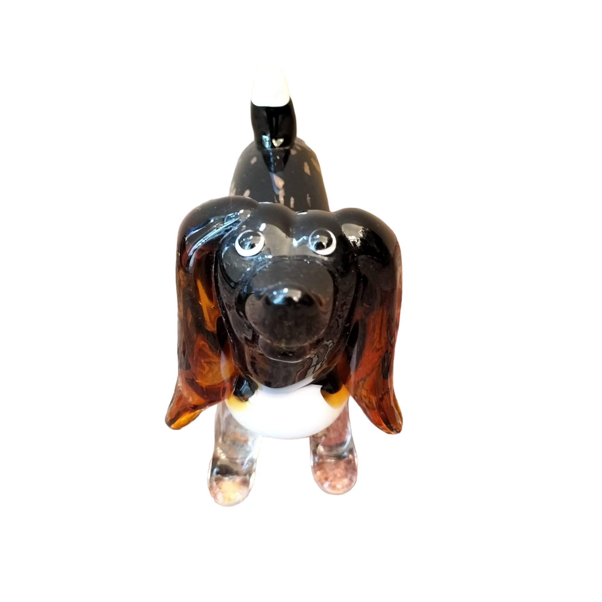 20th Century Sausage Dog Sculpture in Blown Murano Glass from Venice  For Sale 1