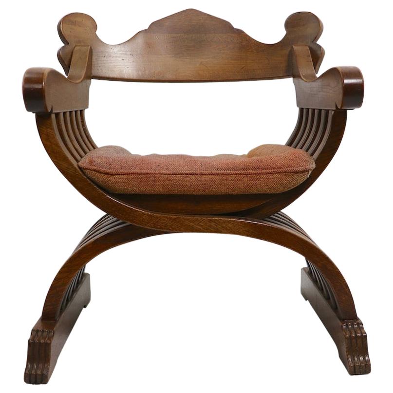 20th Century Savronarola Chair in Solid Oak