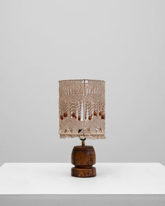 Lampe de table scandinave du 20e siècle de style boho avec abat-jour en macramé