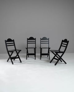 Set of Four Scandinavian Dining Chairs, Wood, Minimalist Design
