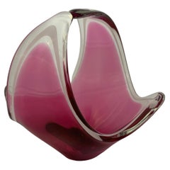 20th Century Scandinavian Glass Vase Basket Flygsfors Paul Kedelv