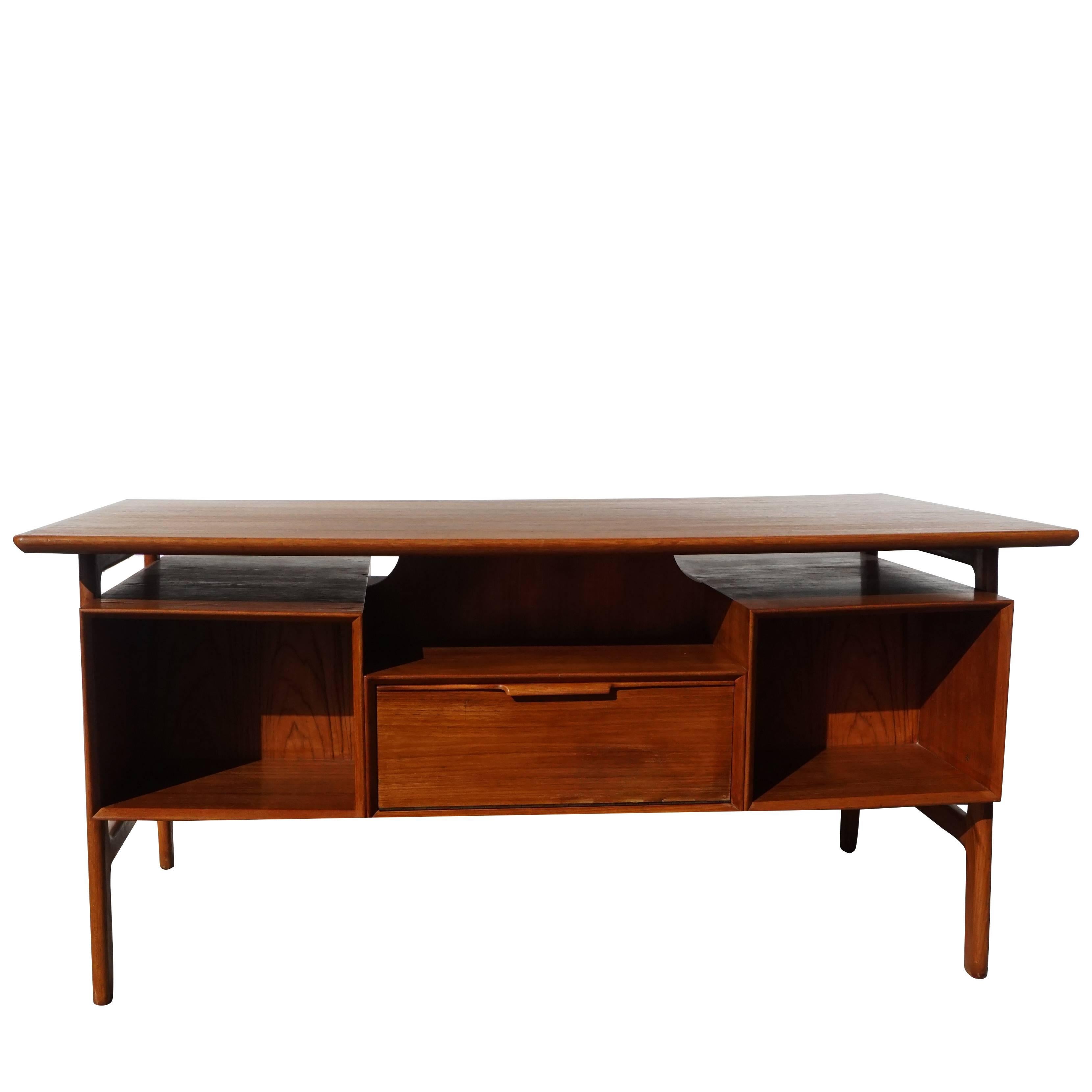 20th Century Danish Beechwood Writing Table, Desk by Bjarne & Gunni Omann 2