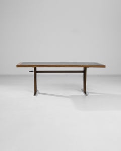 20th Century Scandinavian Metal Coffee Table with Wooden Top