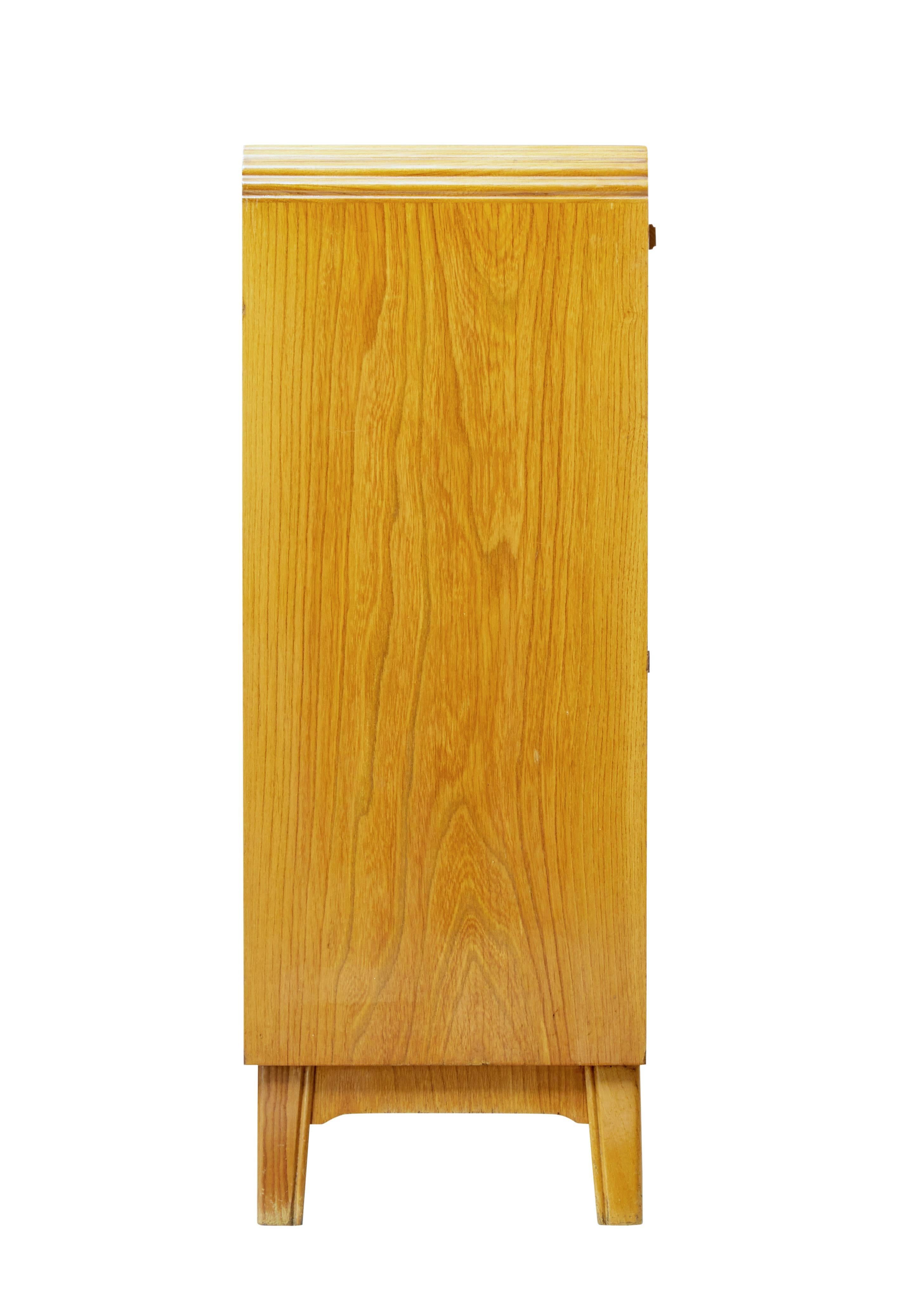 Swedish 20th Century Scandinavian Modern Elm Low Bookcase