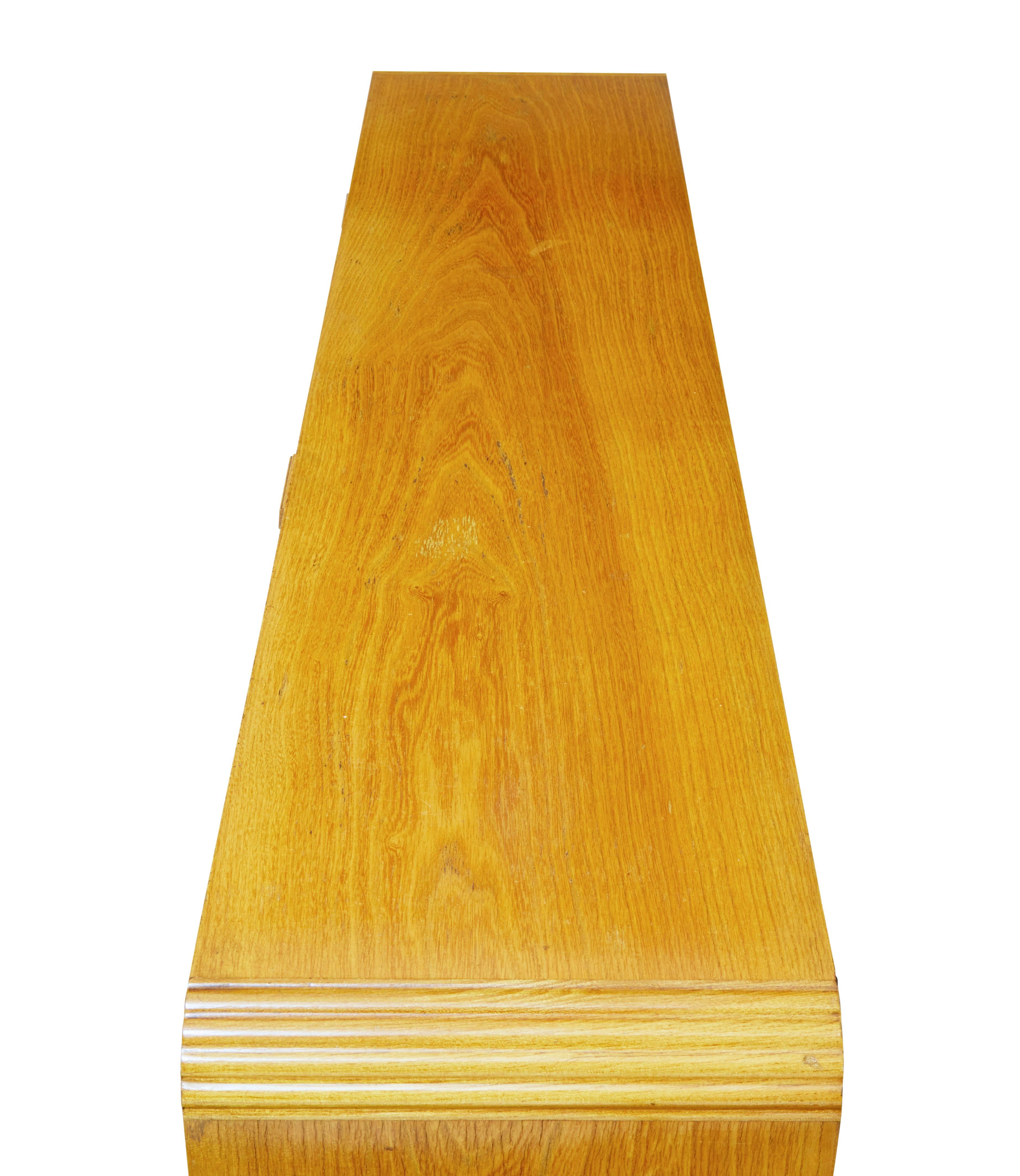 20th Century Scandinavian Modern Elm Low Bookcase In Good Condition In Debenham, Suffolk