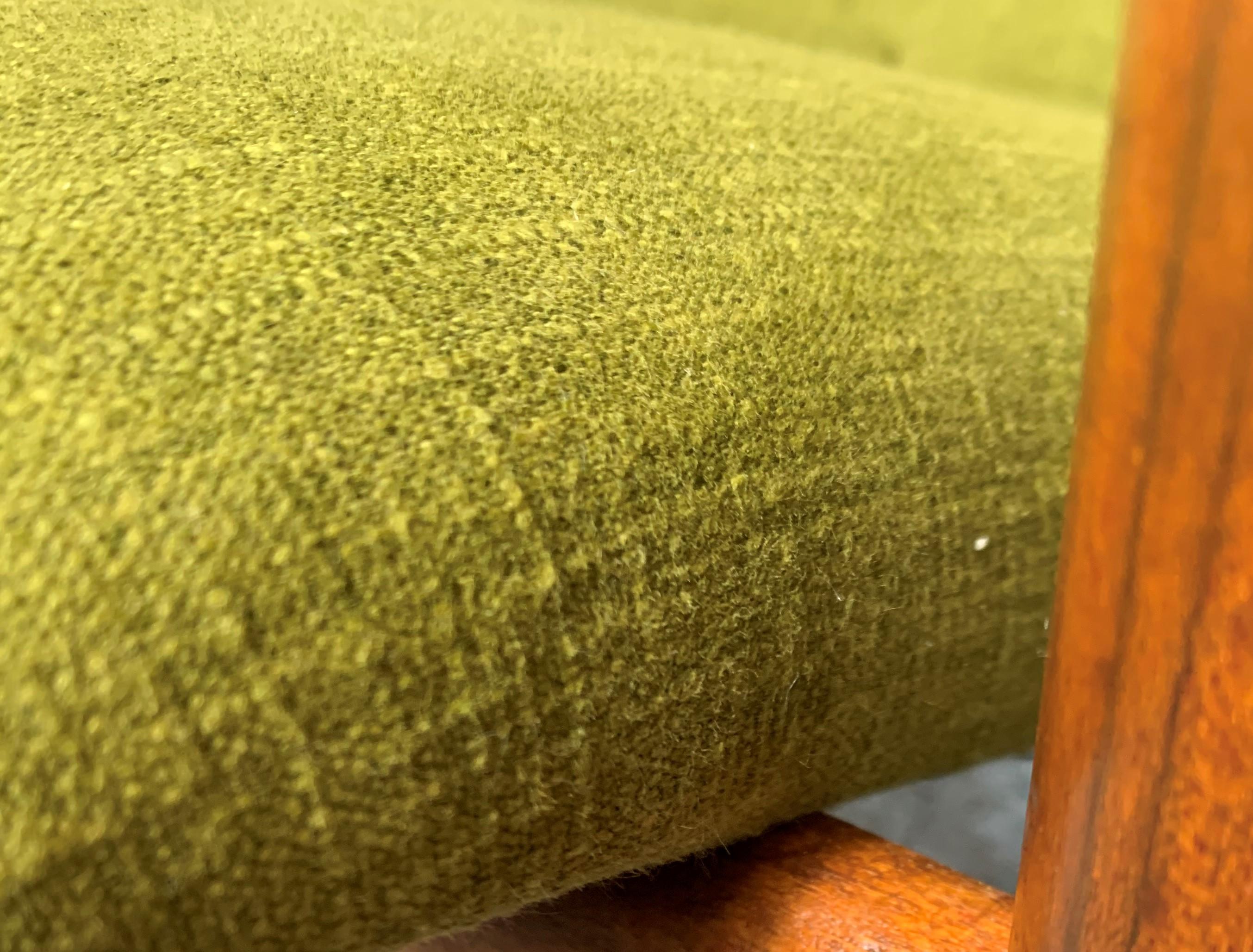20th Century Scandinavian Modern Green Armchairs Reupholstered, Set of 2 8