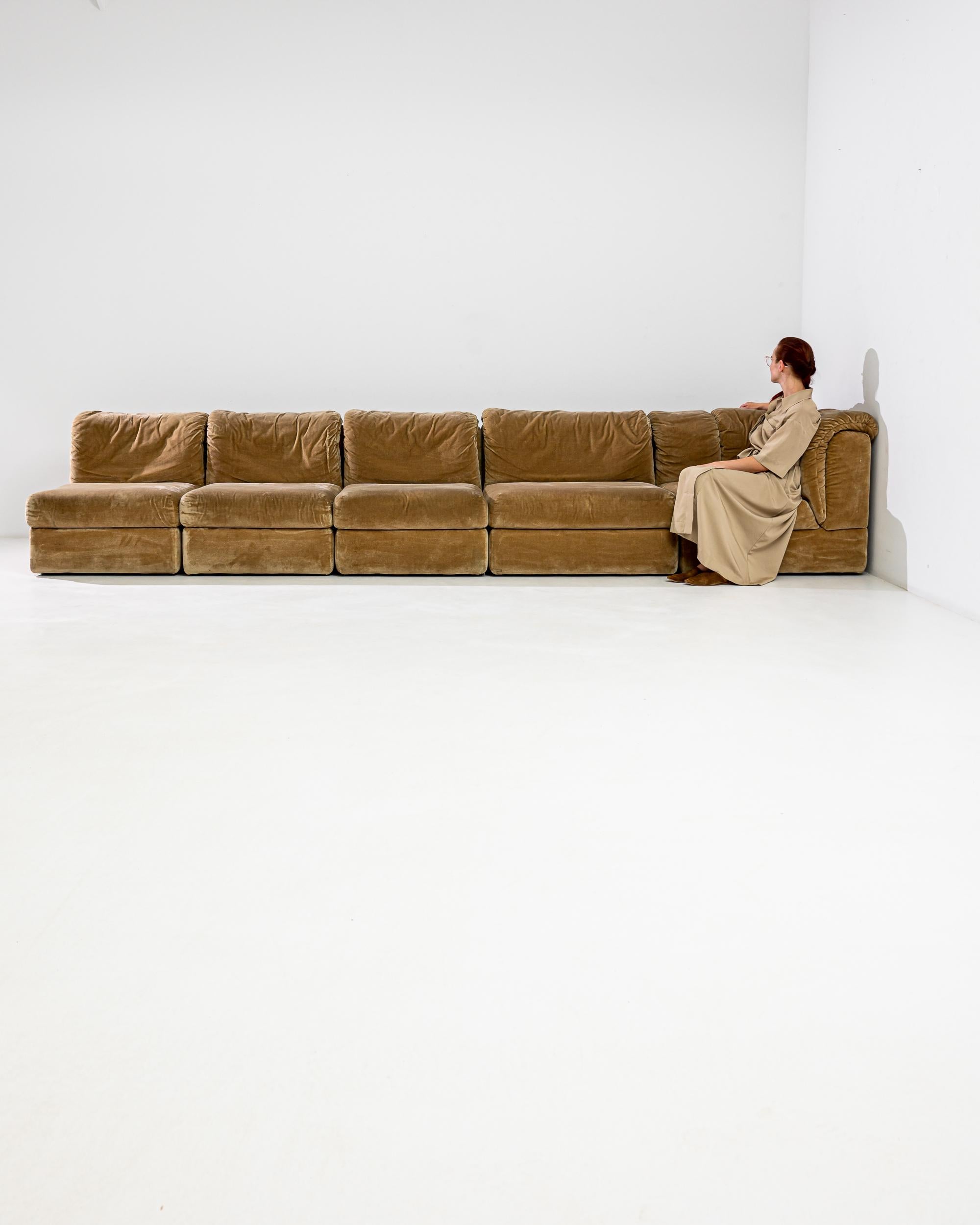 Scandinavian Modern 20th Century Scandinavian Modular Velvet Sofa