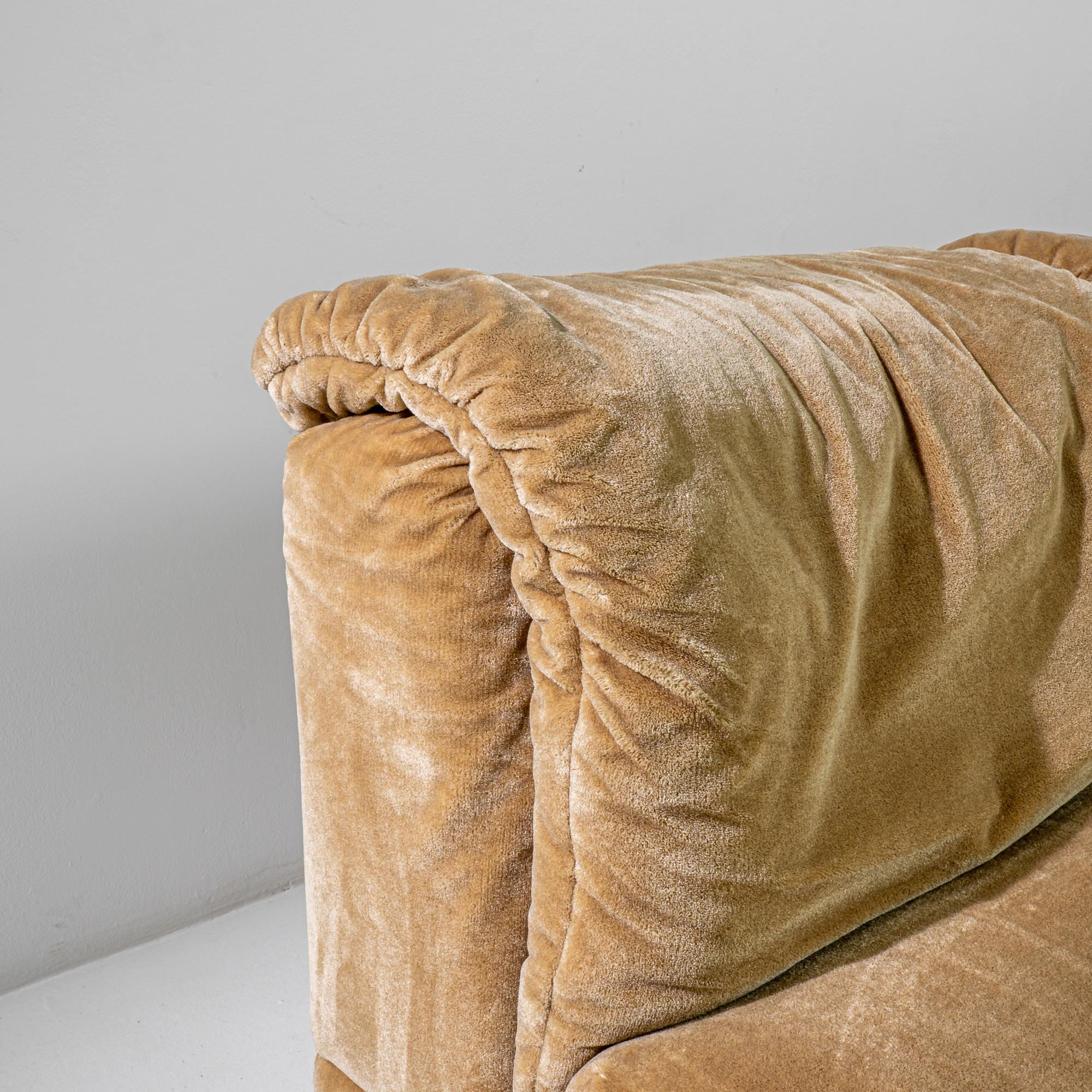 20th Century Scandinavian Modular Velvet Sofa 1