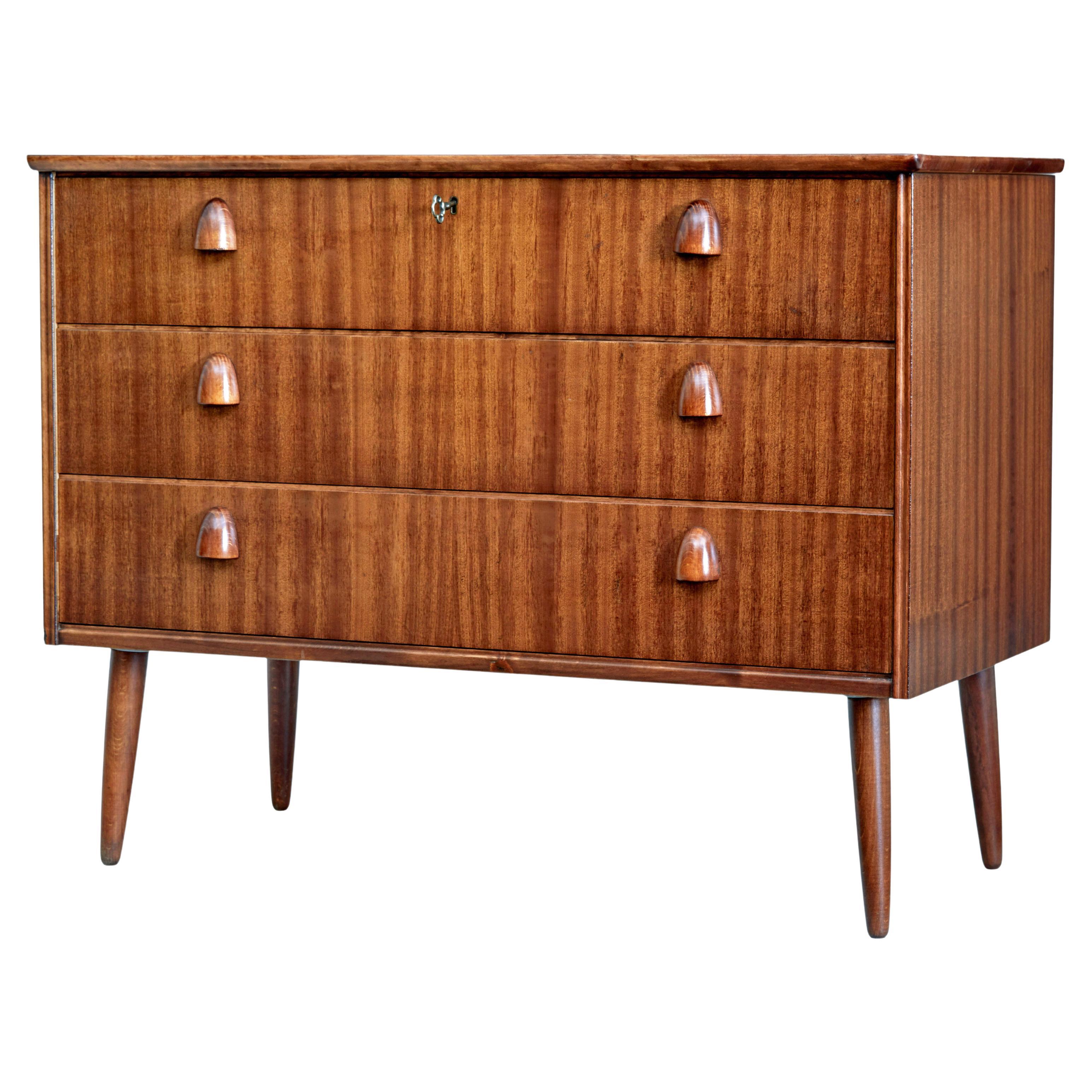 20th century Scandinavian teak chest of drawers For Sale