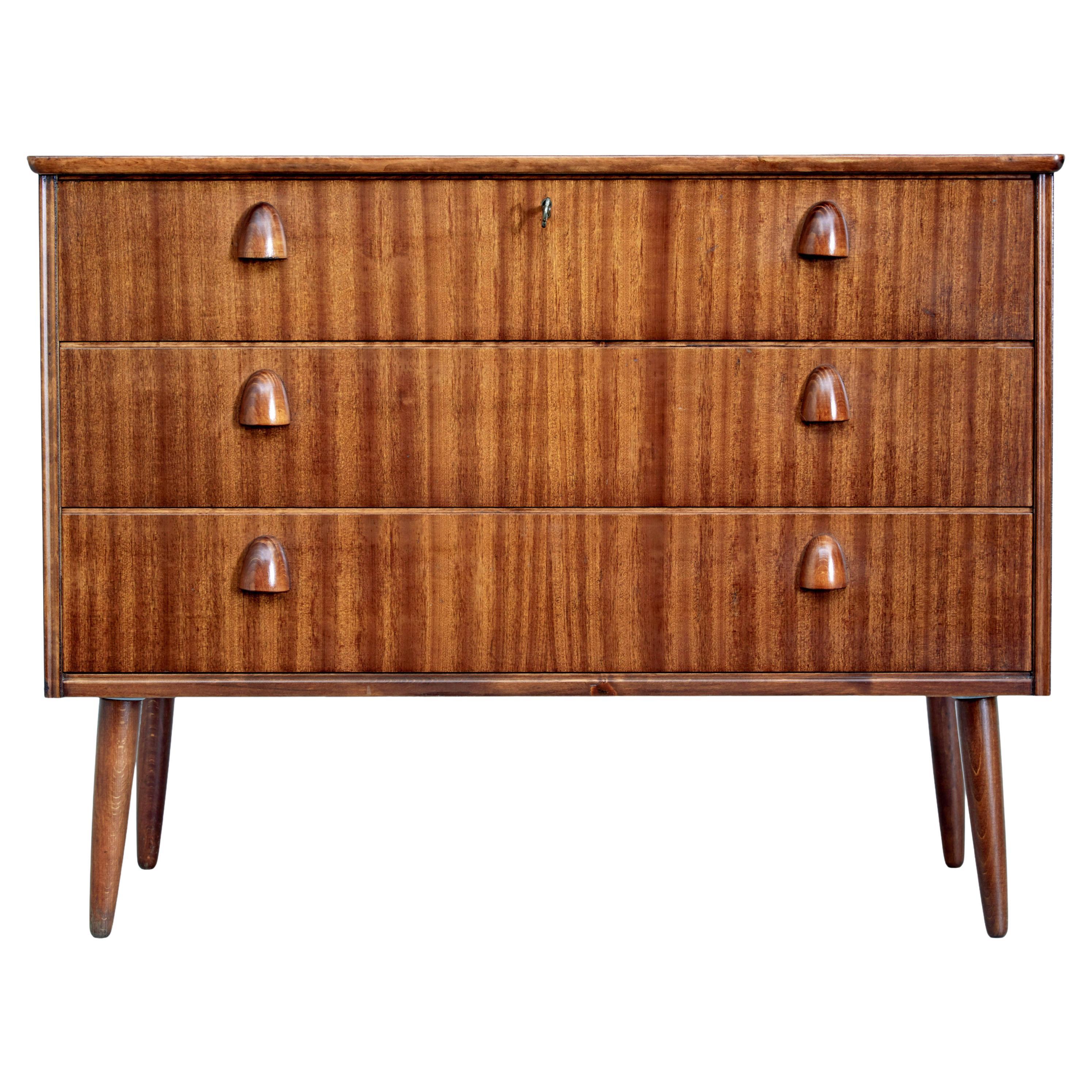 Cassettiera scandinava in teak del XX secolo