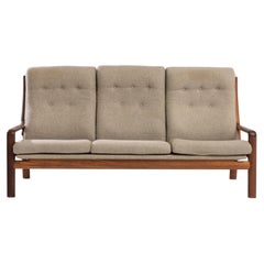 20th Century Scandinavian Teak Sofa with Upholstered Seat and Back