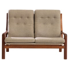 20th Century Scandinavian Teak Sofa with Upholstered Seat and Back