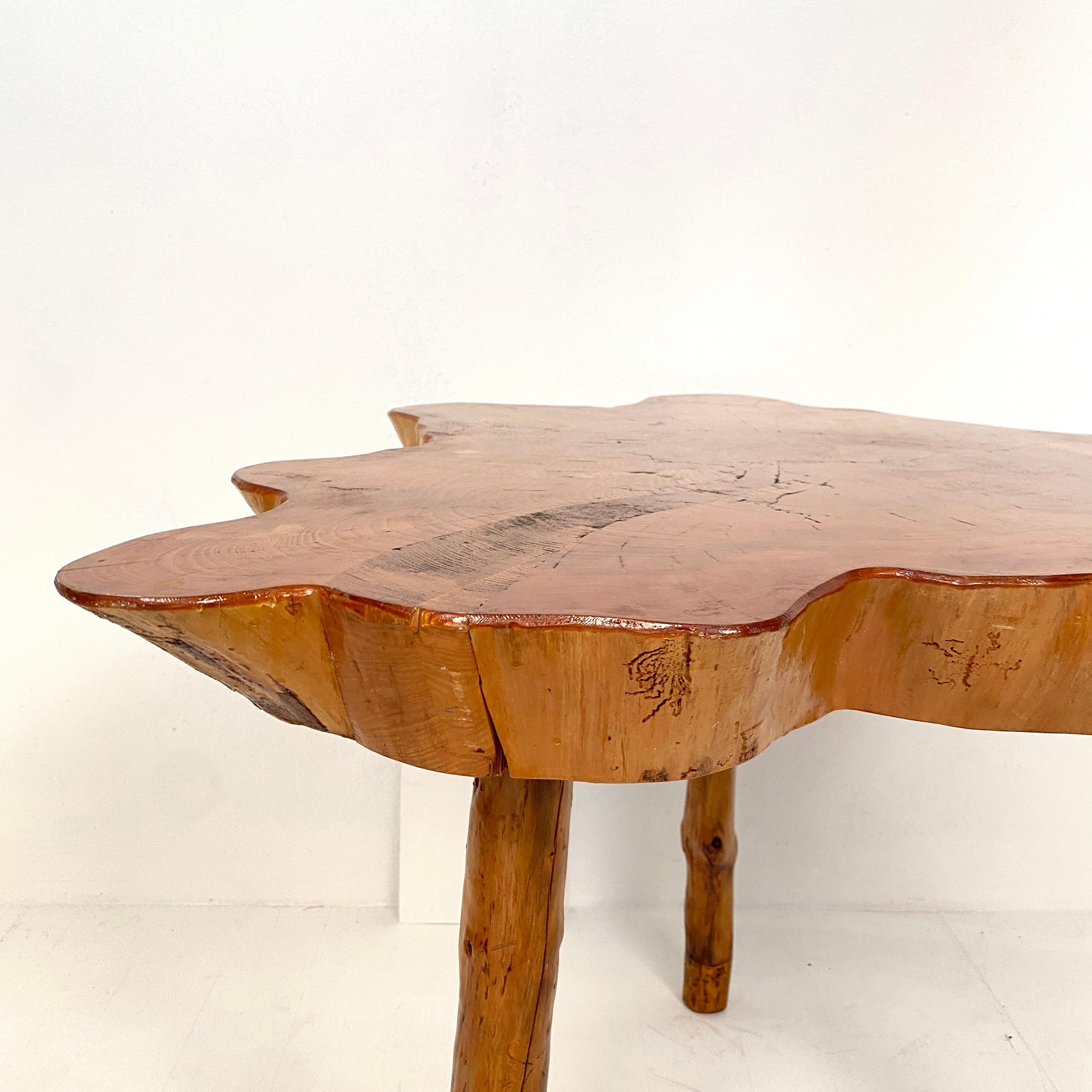 20th Century Scandinavian Tree Trunk Centre Table, Writing Desk or Dining Table 11