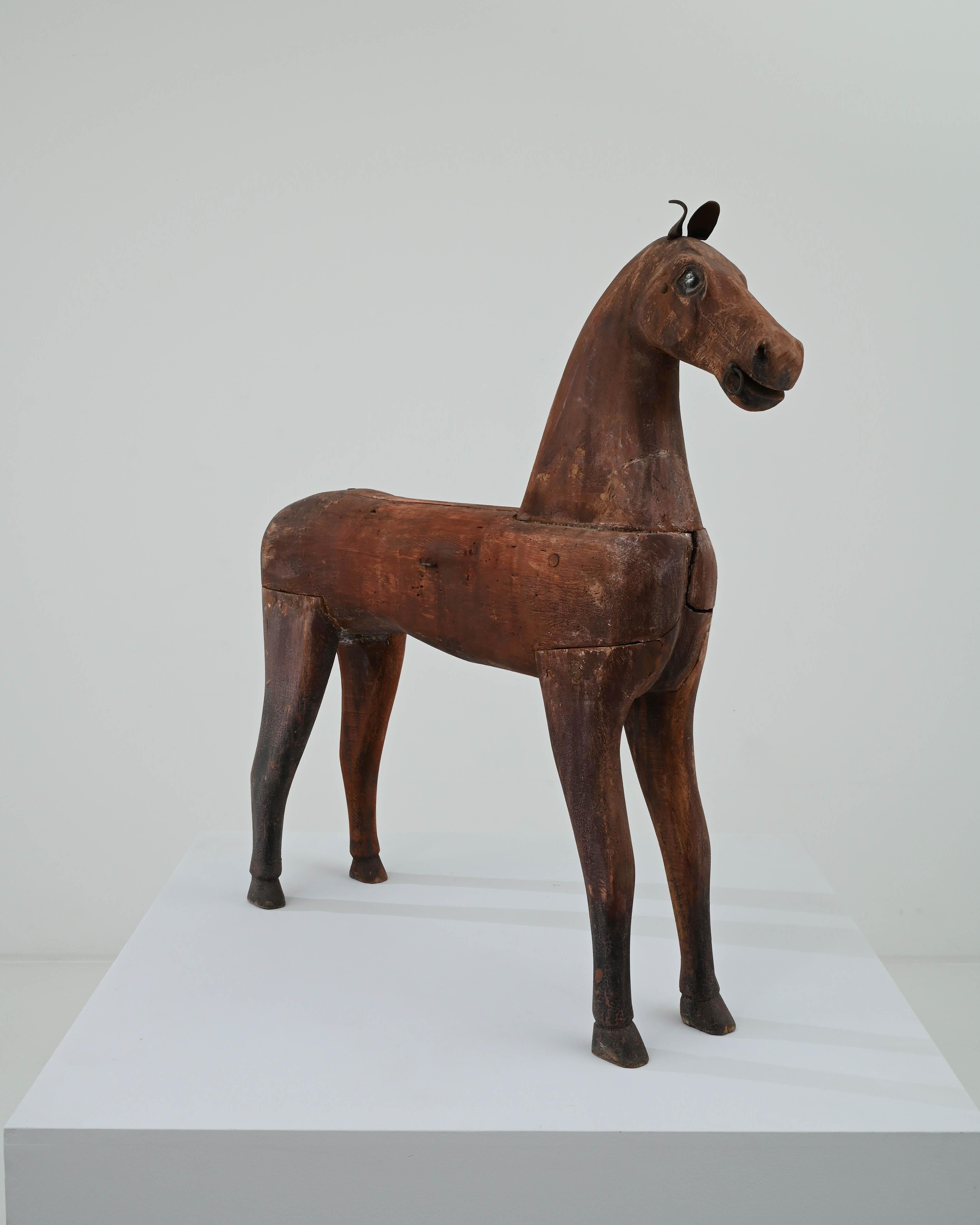 Rustic 20th Century Scandinavian Wooden Horse
